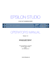 KAHAYAN Proaudio EPSILON MINI Operator's Manual