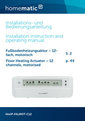 Homematic Ip HmIP-FALMOT-C12 Installation Instructions And Operating Manual