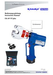 Klauke TEXTRON EK 60 VP plus Instruction Manual