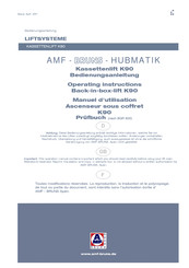 AMF-BRUNS HUBMATIK K90 Operating Instructions Manual