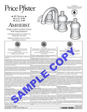 Black & Decker Amherst Price Pfister 49 Series Installation Instructions Manual