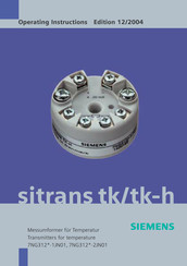 Siemens SITRANS TK-H Operating Instructions Manual