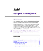 Avid Technology Mojo DNA Manual