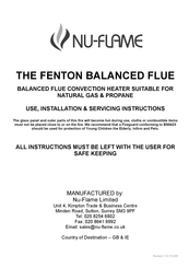 Nu-Flame Fenton Balanced Flue Use, Installation & Servicing Instructions