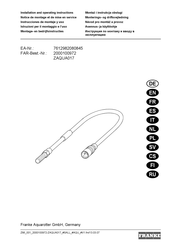 Franke ZAQUA017 Installation And Operating Instructions Manual