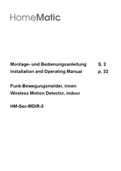 HomeMatic HM-Sec-MDIR-3 Installation And Operating Manual