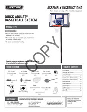 Lifetime Quick Adjust 1079 Assembly Instructions Manual