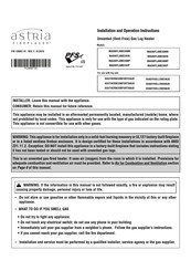Astria Fireplaces MAGNIFLAME24VN Installation And Operation Instructions Manual