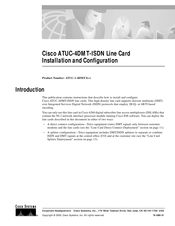 Cisco ATUC-4DMT-ISDN Installation And Configuration Manual