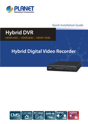 Planet HDVR-830 Quick Installation Manual