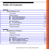 Avaya Wireless PC Card Getting Started Manual