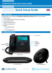 AudioCodes Huddle Room Solution Quick Setup Manual