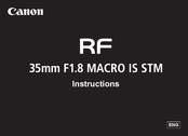 Canon RF 35mm F1.8 MACRO IS STM Instructions Manual