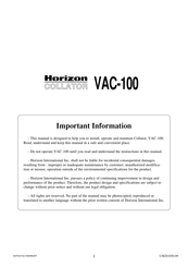 Horizon Fitness Vac 100 Manuals Manualslib