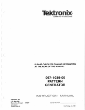 Tektronix 067-1039-00 Instruction Manual