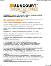 Suncourt RADON RDN04 Installation Instructions Manual
