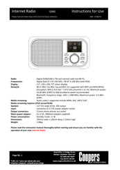 Coopers of Stortford G040 Instructions For Use Manual