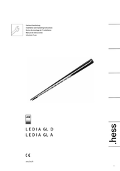 .hess LEDIA GL 500 D Installation And Operating Instructions Manual
