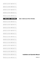 Blue Seal E604 Installation And Operation Manual
