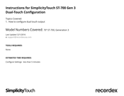 Recordex SimplicityTouch ST-700 Gen 3 Instructions For Configuration