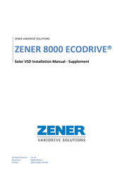 Zener ECODRIVE 8000 Installation Manual Supplement