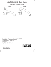 Kohler K-72777 Installation And Care Manual