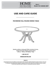 Home Decorators 81-93554D-30DT Use And Care Manual