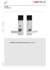 Hafele DT 750 BLE Installation And Maintenance Instructions Manual