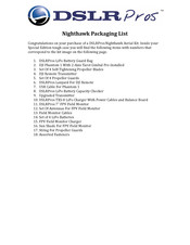 dji DSLRPros Nighthawk Aerial Kit Manual