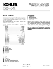 Kohler Provincial K-14170-RB Installation Instructions Manual
