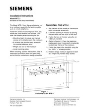 Siemens MTE-2 Installation Instructions