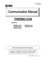 SMC Networks THERMO-CON HEC003 Series Communications Manual