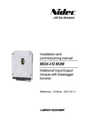 Nidec LEROY-SOMER MDX-I/O M2M Installation And Commissioning Manual
