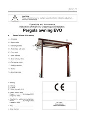 sunair Pergola EVO Operation And Maintenance