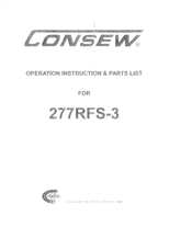 Consew 277RFS-3 Operation Instruction & Parts List