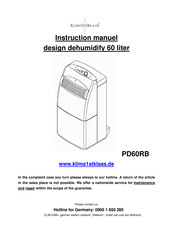 Klima1stKlaas PD60RB Instruction Manual