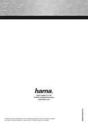 Hama 62759 Operating	 Instruction
