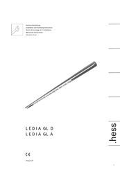 Hess LEDIA GL 1000 A Installation And Operating Instructions Manual