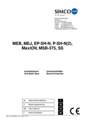 Simco-Ion Simco-Ion P-SH-N User Manual