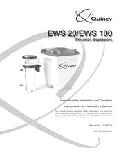 Quincy Compressor EWS 100 Instructions For Installation And Operation Manual
