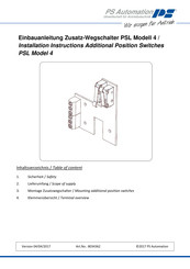 PS Automation PSL 4 Installation Instructions