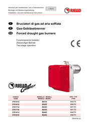 Riello BS1D Installation, Use And Maintenance Instructions