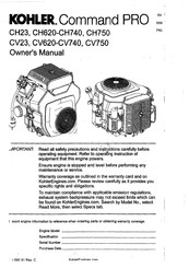 Kohler Command PRO CV740 Owner's Manual