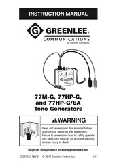 Greenlee Communications 77M-G Instruction Manual