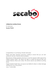 Secabo TMUG Operating Instructions Manual