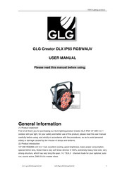 GLG Creator DLX IP65 RGBWAUV User Manual