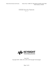 Keysight Technologies E5052B Security Features
