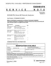 Agilent Technologies E8362BH85PNA Series Service Note