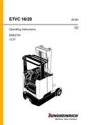 Jungheinrich ETVC 16 Operating Instructions Manual