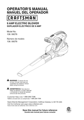 Craftsman 138. 99078 Operator's Manual
